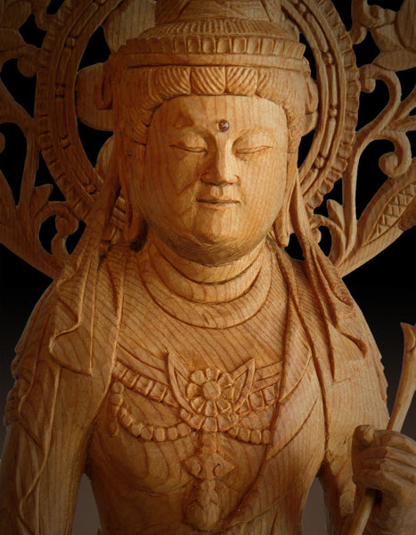 Compassion Goddess Kannon Bosatsu Vintage Japanese Hand Carved Wood Buddha 観世音菩薩