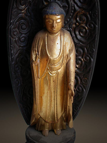 Early 20th Century Japanese Lacquered Gilt Wood Amida Buddha Shrine