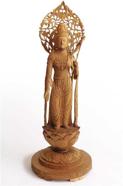 Compassion Goddess Kannon Bosatsu Vintage Japanese Hand Carved Wood Buddha 観世音菩薩