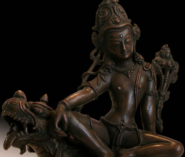 19th Century Antique Nepalese Lord of the Beasts Shiva Bhutnath Great God Red Bronze Statue